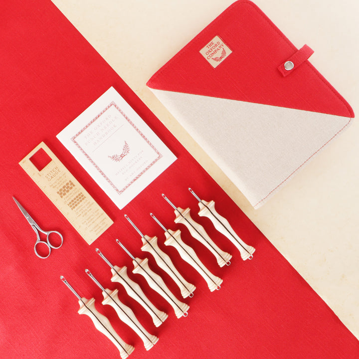 Oxford Punch Needle Complete Set with Regular and Fine Point needles in Zippered case with accessories