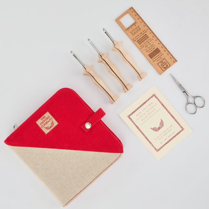 Oxford Punch Needle Complete Set, case, stitch gauge, scissors and instructions
