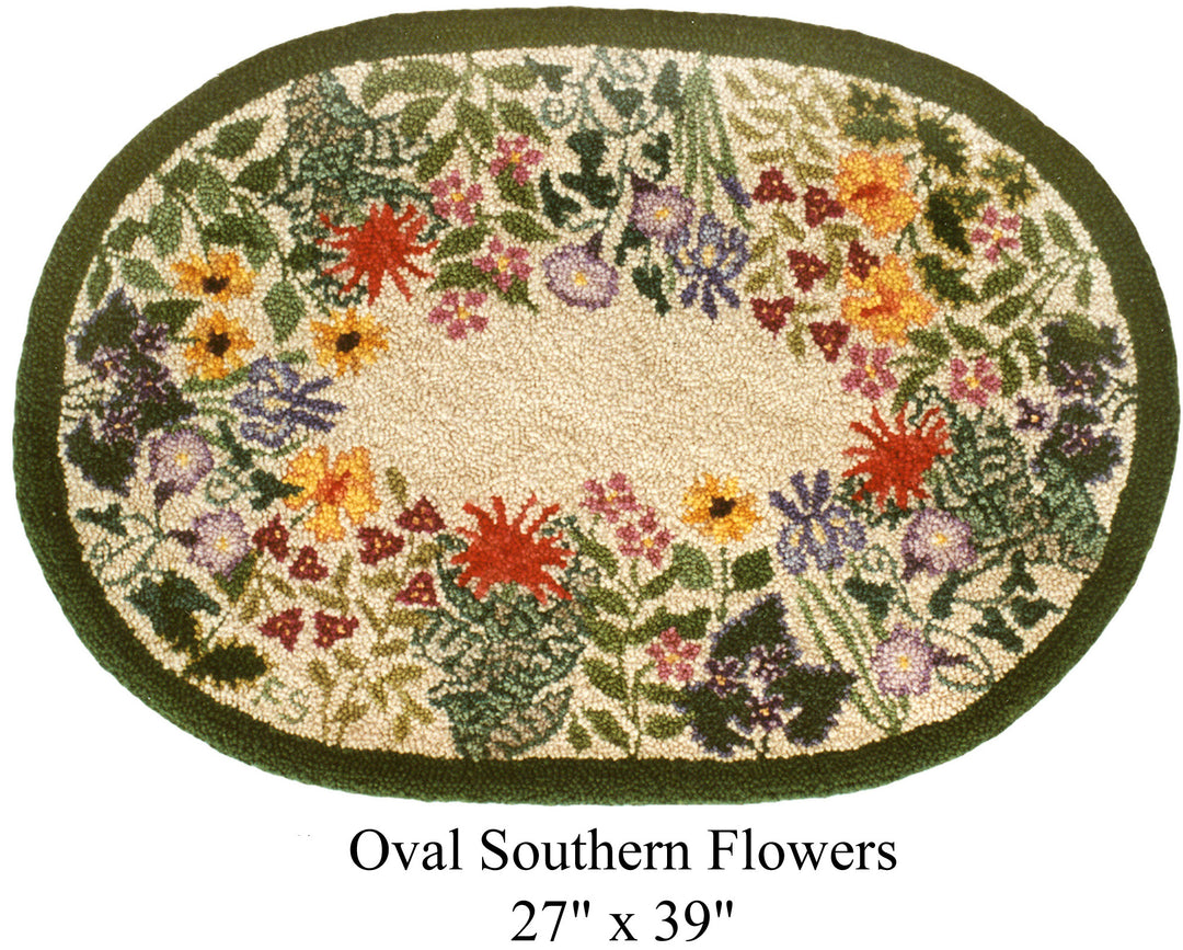 Oval Southern Flowers 27" x 39" (68.6 × 99.1cm)