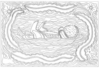 Blue Otter Pattern 25" x 37"
