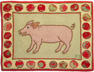 Piglet with Apples Pattern 28" x 36"