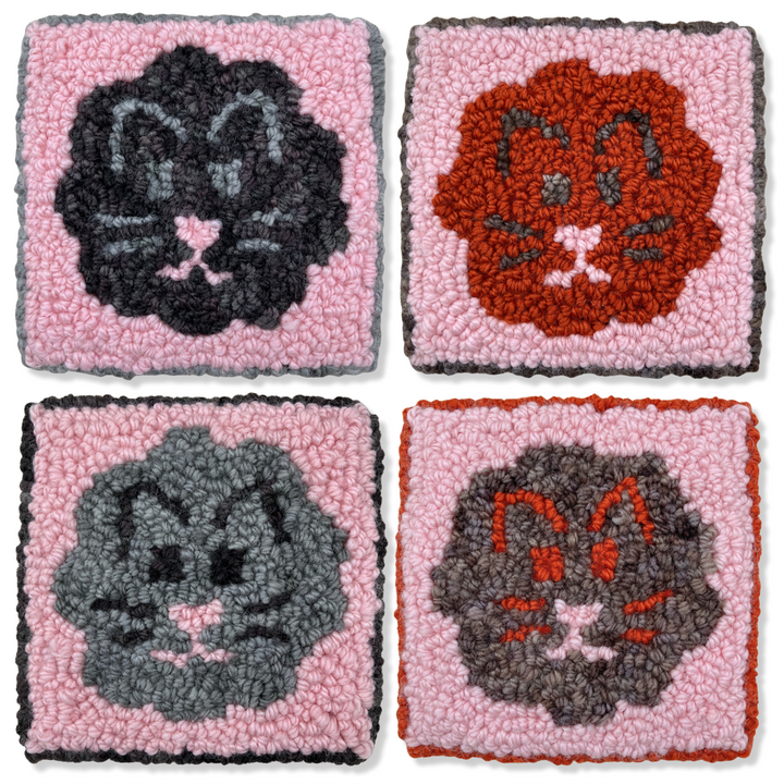 Cats Mug Rugs (3.75” x 3.75” (9.5 x 9.5cm) Digital Download