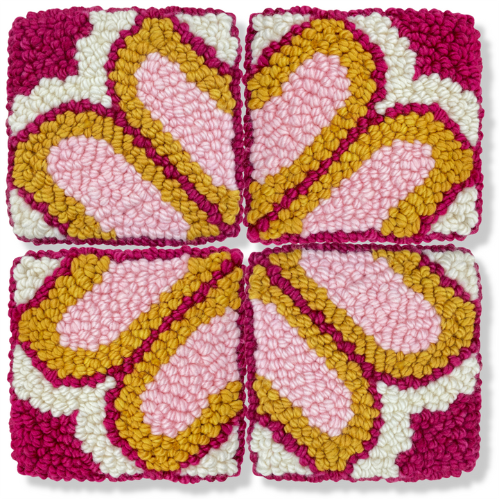 Quartered Hearts Mug Rugs (3.75” x 3.75” (9.5 x 9.5cm) Digital Download