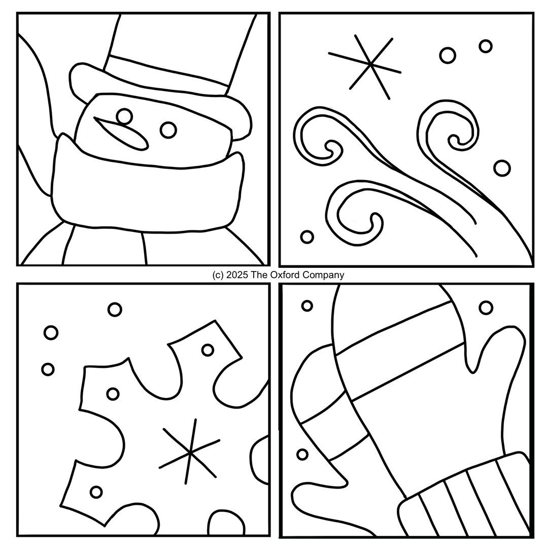 Snow Flurries Mug Rugs 3.75” x 3.75” (9.5 x 9.5cm) Digital Download