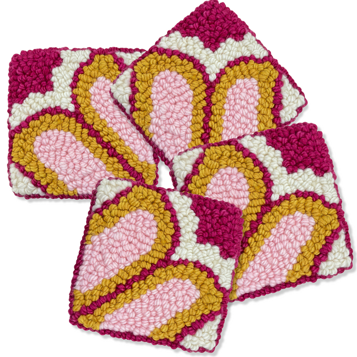 Quartered Hearts Mug Rugs (3.75” x 3.75” (9.5 x 9.5cm) Digital Download