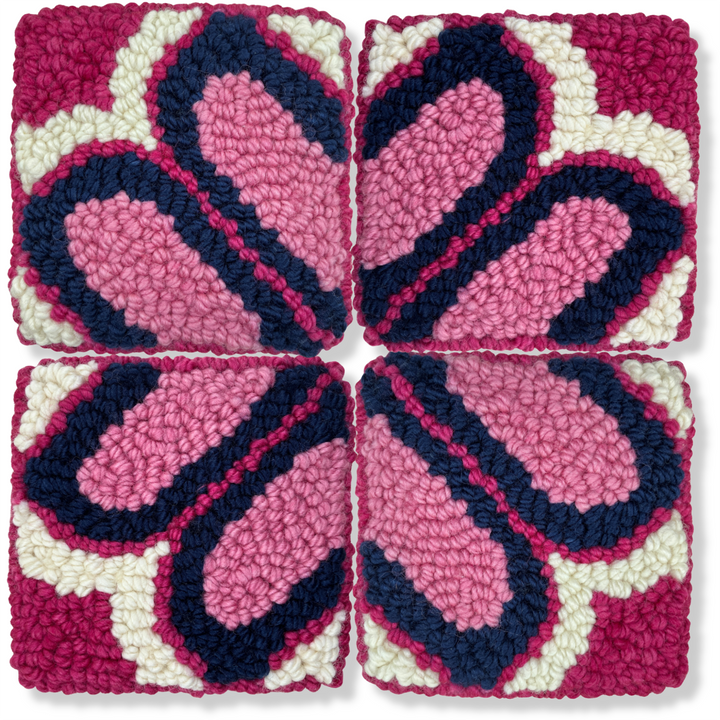 Quartered Hearts Mug Rugs (3.75” x 3.75” (9.5 x 9.5cm) Digital Download