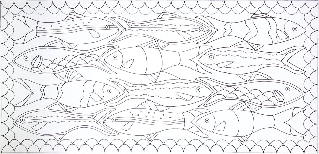 Bright Fish School 23" x 48"