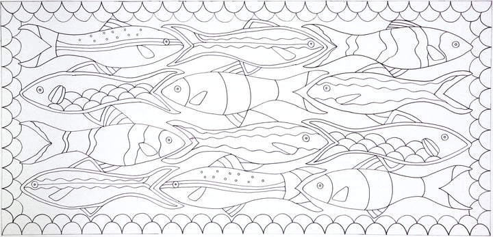 Bright Fish School 23" x 48"