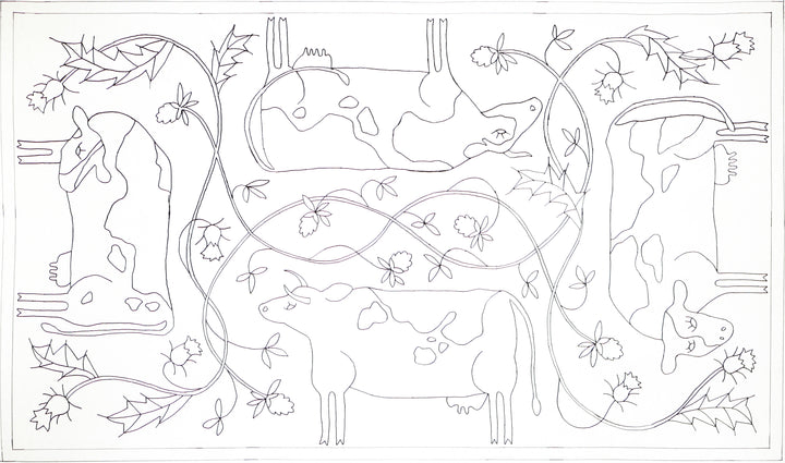 Cow Quartet Pattern 30" x 51" (76.2 × 129.54cm)