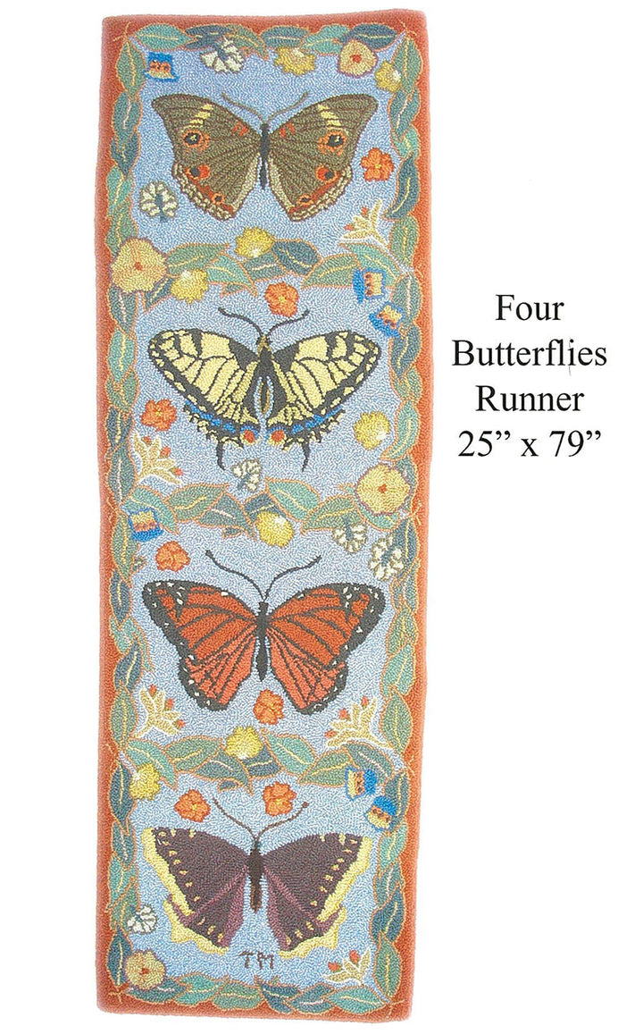 Four Butterflies Runner – 25” X 79” (63.5 × 200.66cm)