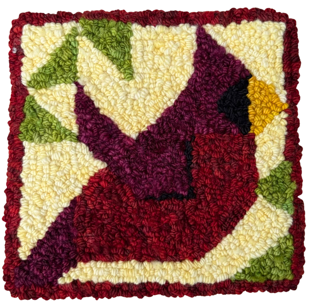 Punch Needle Cardinal Quilt Square
