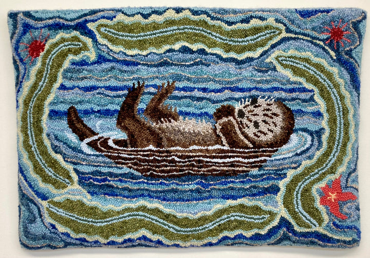 Blue Otter Pattern 25" x 37"