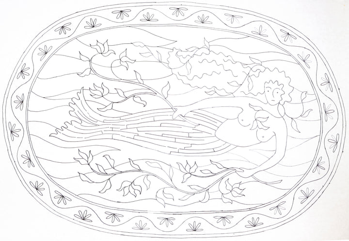 Oval Mermaid Pattern 26" x 38" (66.04 × 96.52cm)