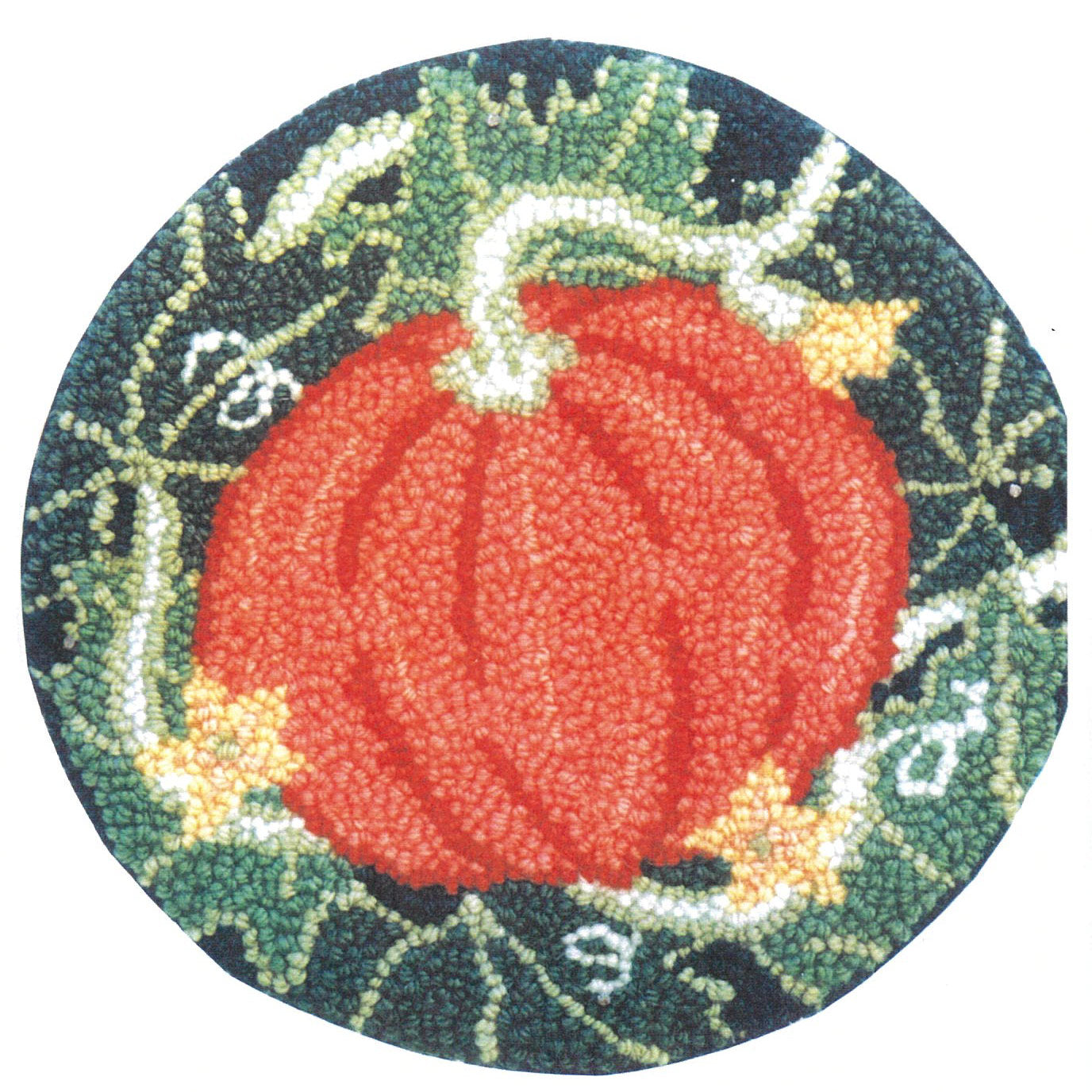 Pumpkin with Vines Punch Needle Pattern