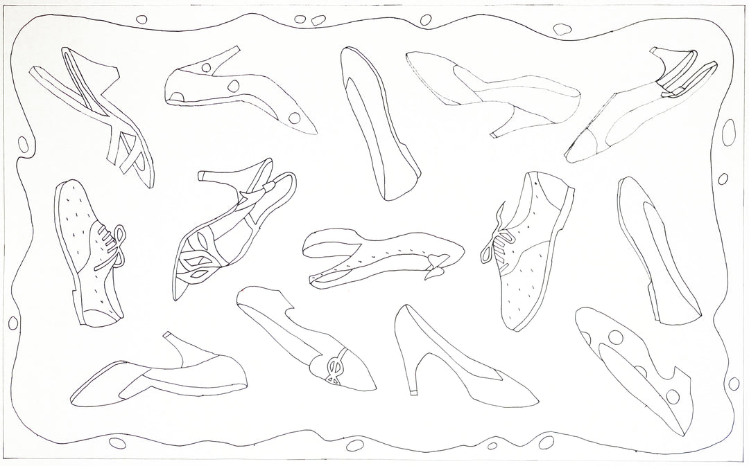 Small White Shoes Pattern 25" x 41"