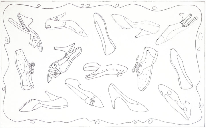 Small White Shoes Pattern 25" x 41"