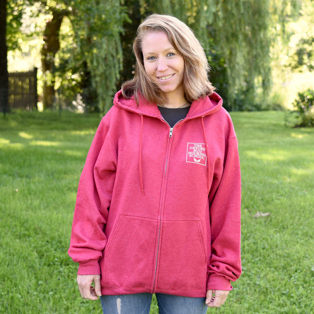 The Oxford Rug Hooking School Zip-Up Hooded Sweatshirt