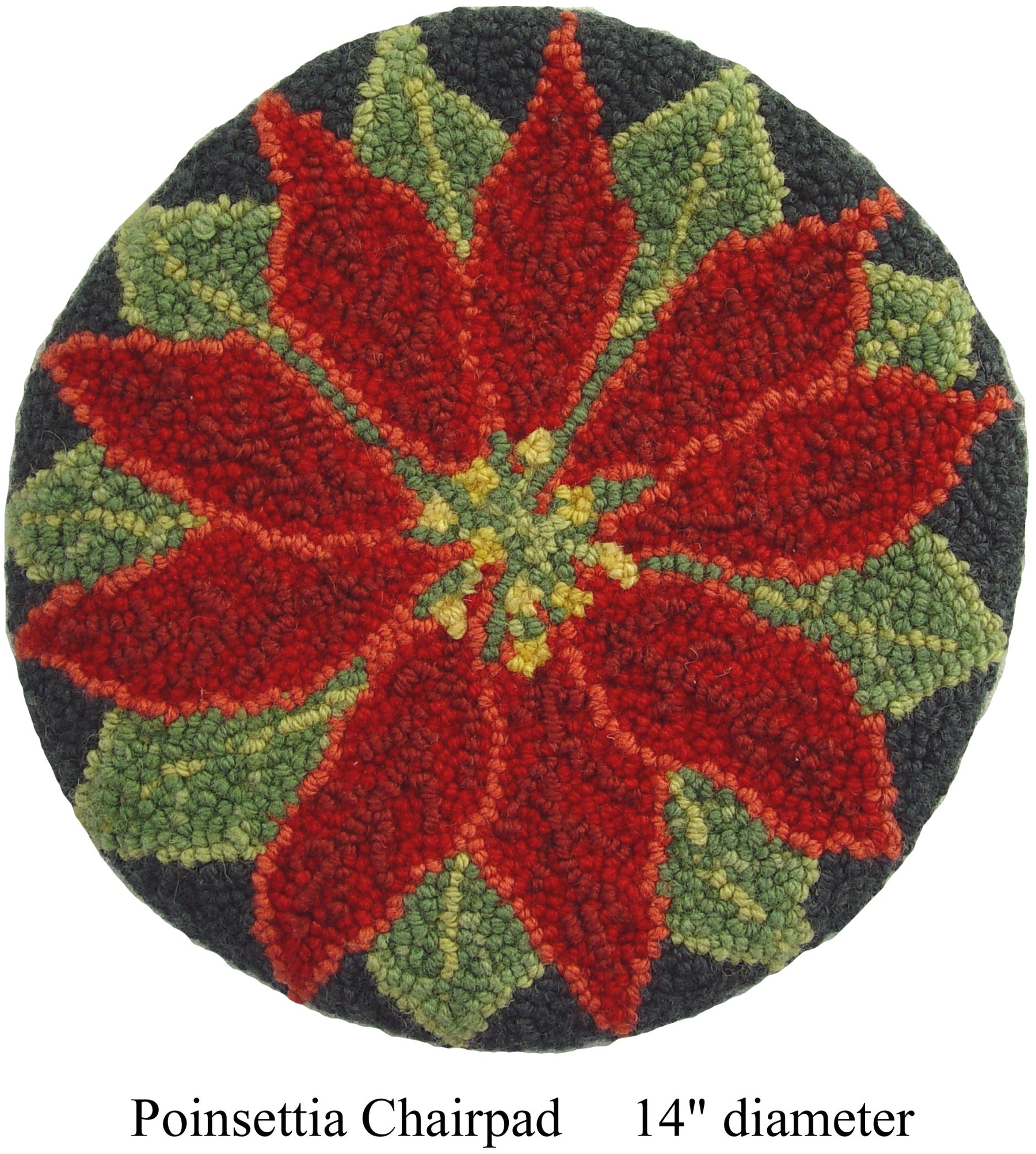 Poinsettia Chairpad punch needle pattern