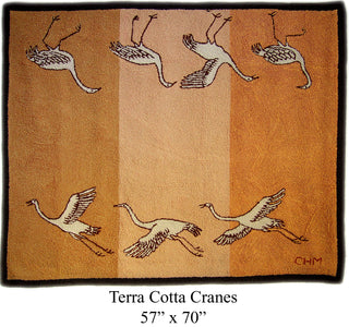 Terra Cotta Cranes 57" x 70"