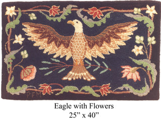 Eagle with Flowers 25" x 40"