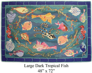 Dark Tropical Fish 48" x 72"