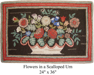 Flowers in a Scalloped Urn 24" x 36"