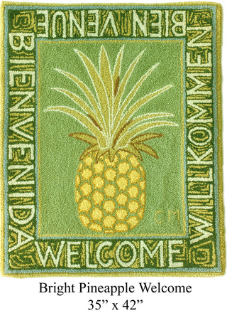 Bright Pineapple Welcome 35" x 42"
