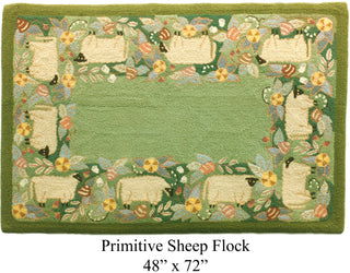 Primitive Sheep Flock 48" x 72"