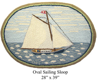 Oval Sailing Sloop 28" x 39"