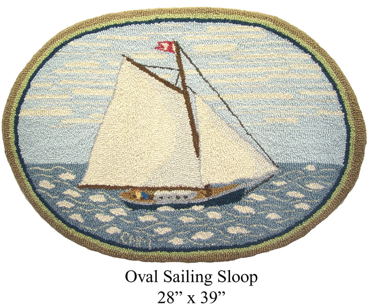 Oval Sailing Sloop 28" x 39" (71.12 × 99.06cm)