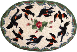 Oval Blackbirds Pattern 24" x 36"